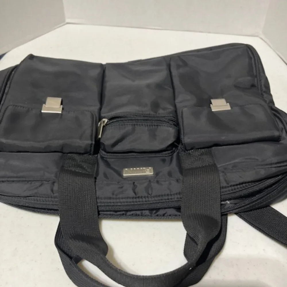 Black RMN Nylon Travel Messenger Laptop Notebook Tote Case Bag